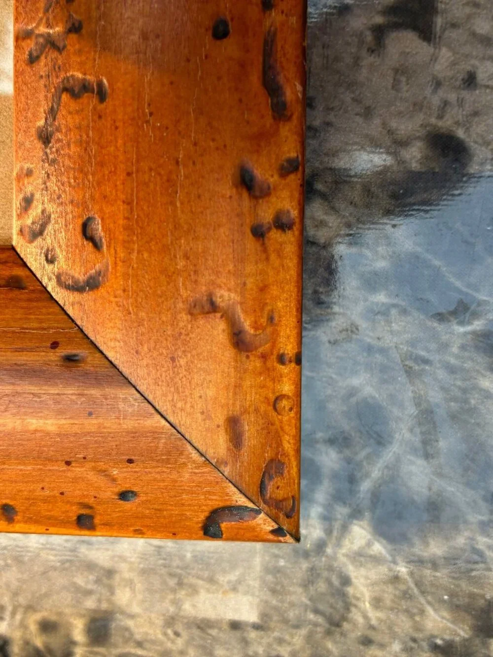 Small Wooden Frame with Distressed Wood Holes 6.5 x 7.5